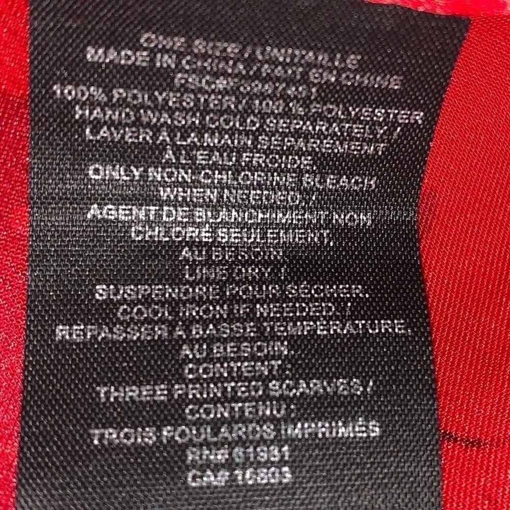 Red Floral Print Scarf